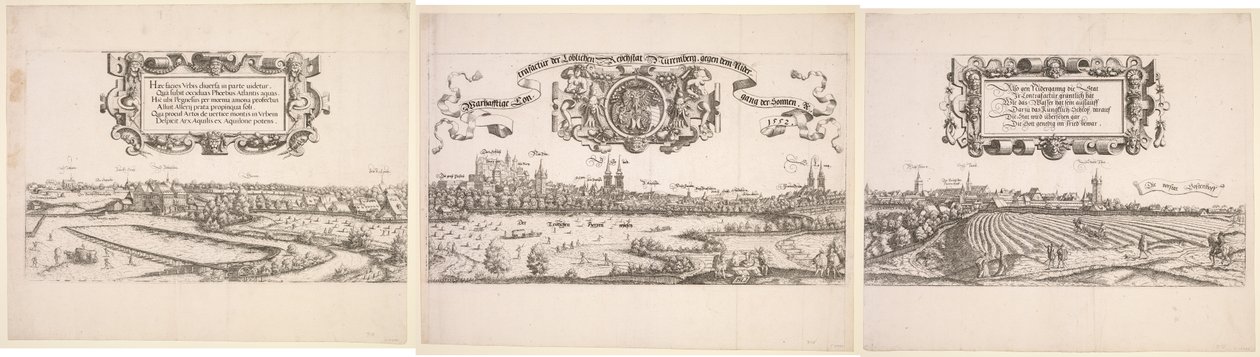 Panoramisch uitzicht op Neurenberg door Hanns Sebald Lautensack