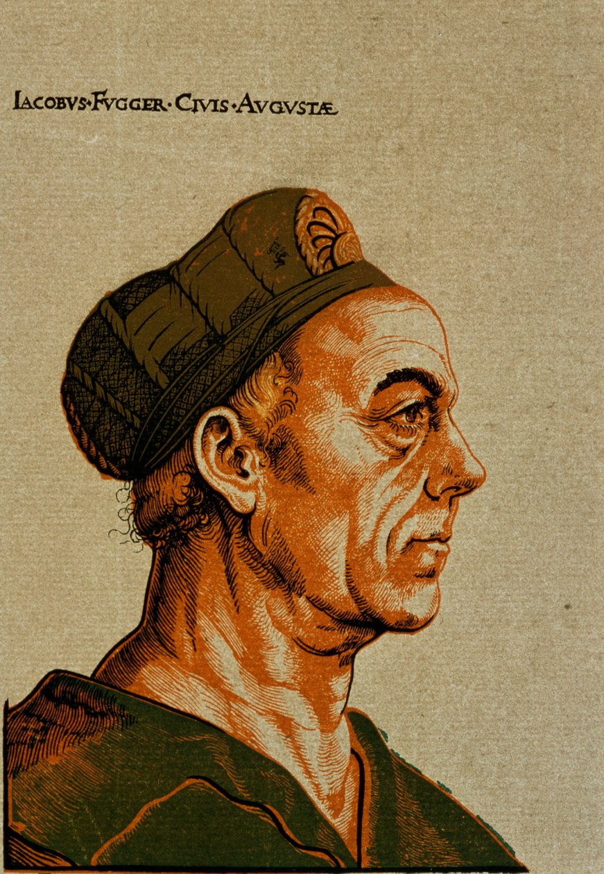 Jakob Fugger II, 1511-12 (clair-obscur houtsnede) door Hans Burgkmair