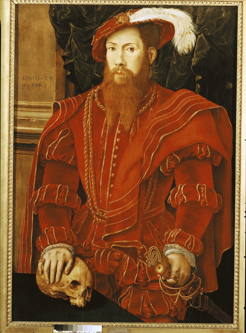 Portret van een Edelman van het Engelse Hof, 1546 door Hans Eworth