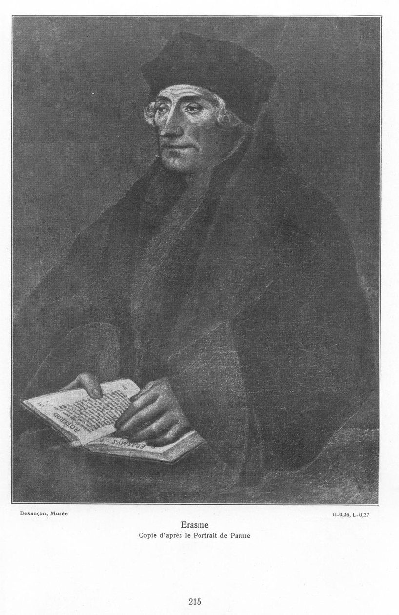 Desiderius Erasmus door Hans Holbein