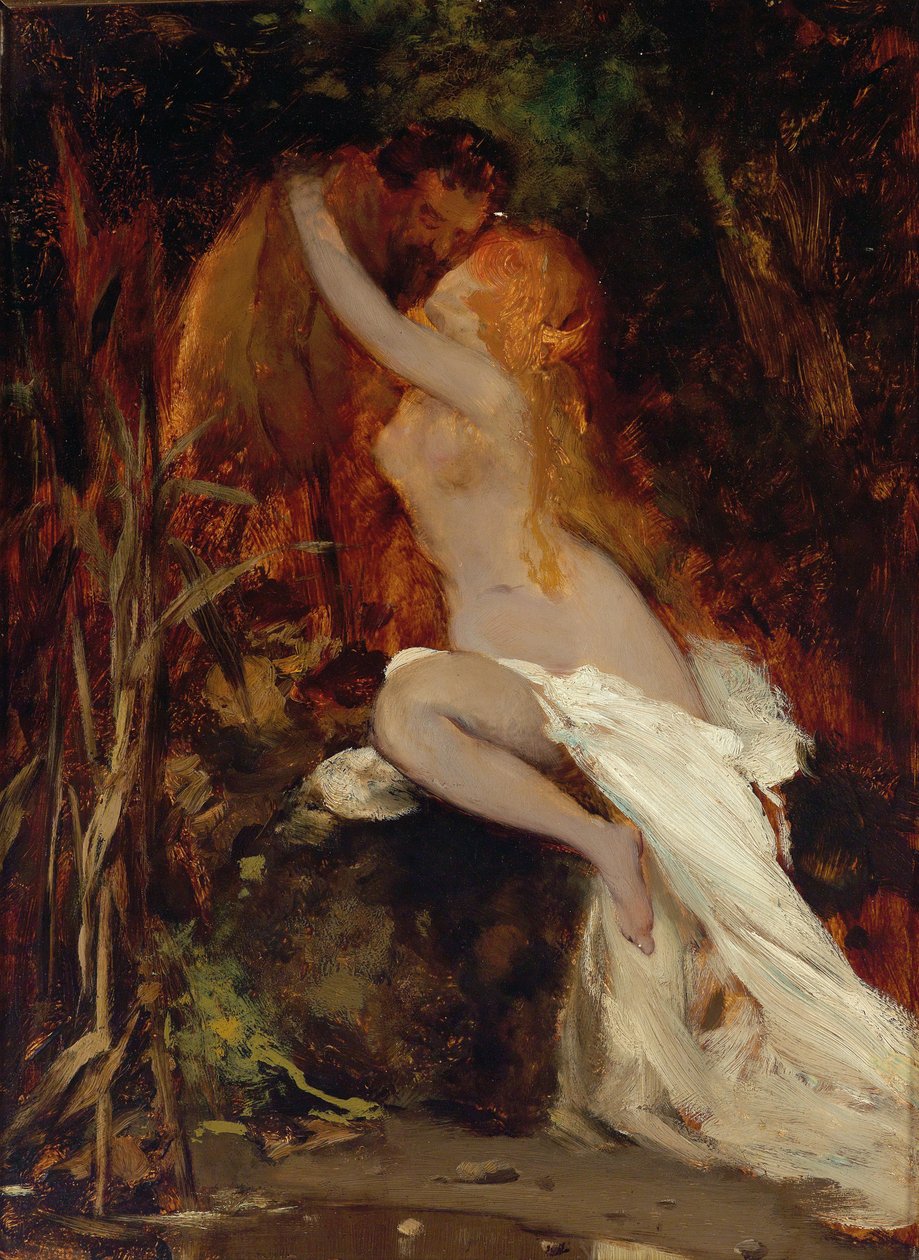 Faun en Nimf door Hans Makart