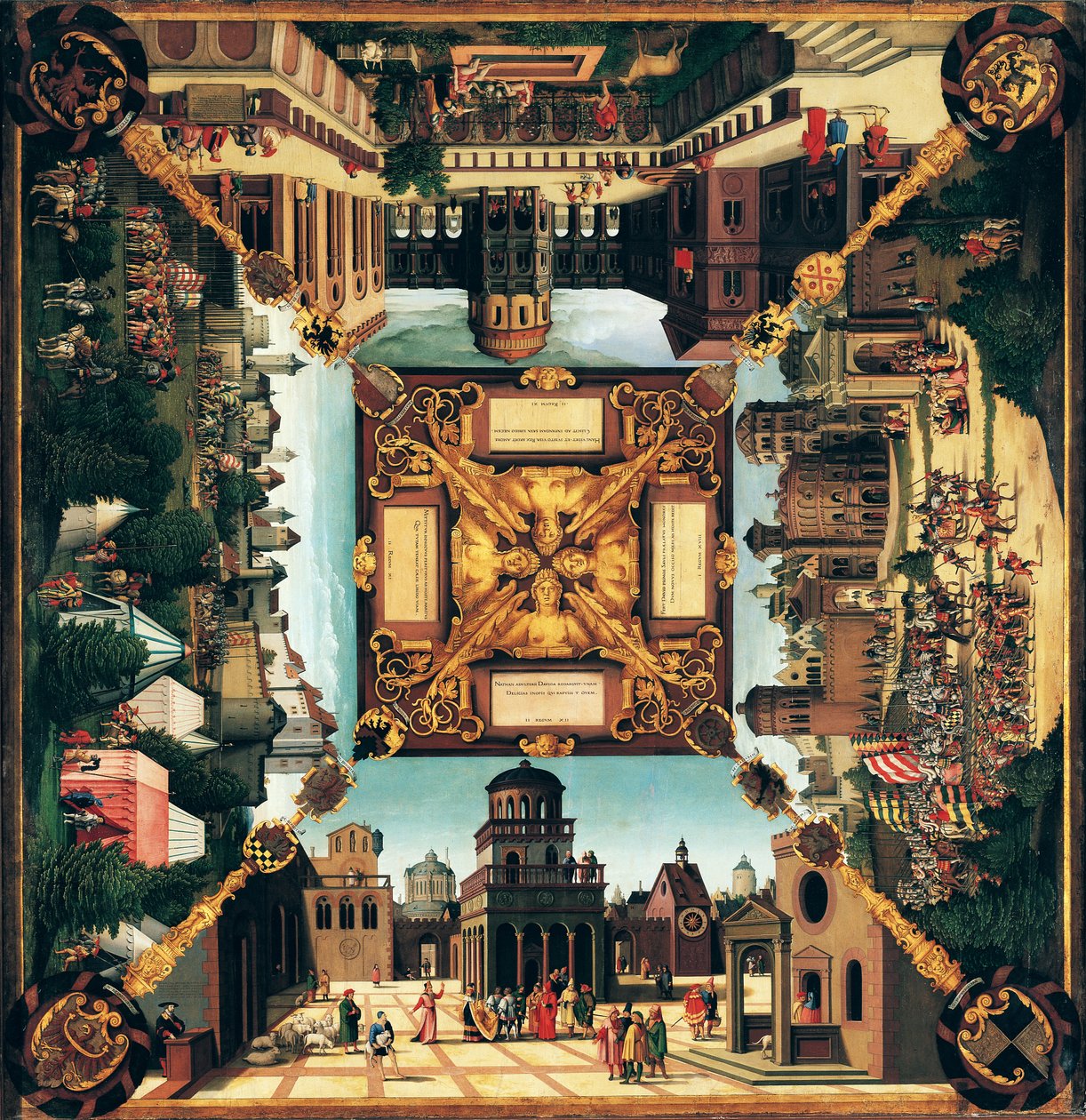 Het verhaal van David, beschilderd tafelblad, 1534 door Hans Sebald Beham