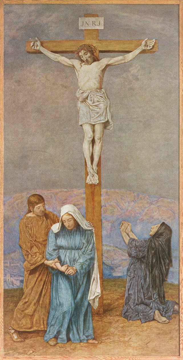 De Kruisiging, illustratie uit Festkalender gepubliceerd in Leipzig, ca. 1910 door Hans Thoma