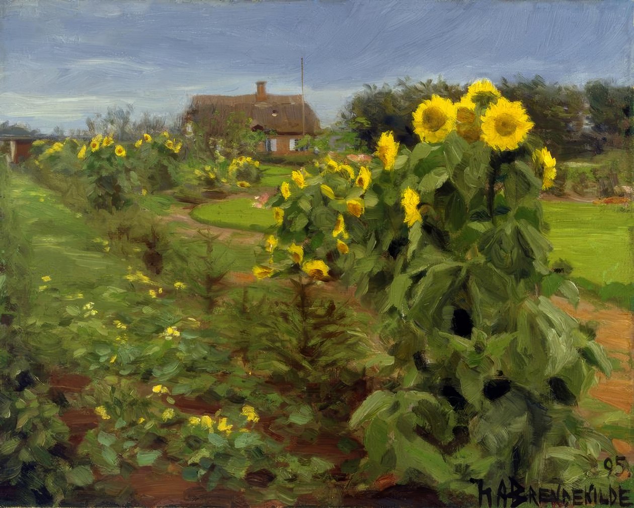 Zonnebloemenbloei door Hans Andersen Brendekilde