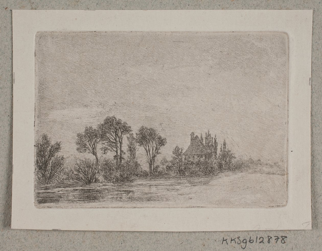 Landschap met bomen bij water door Hans Anton Thiele