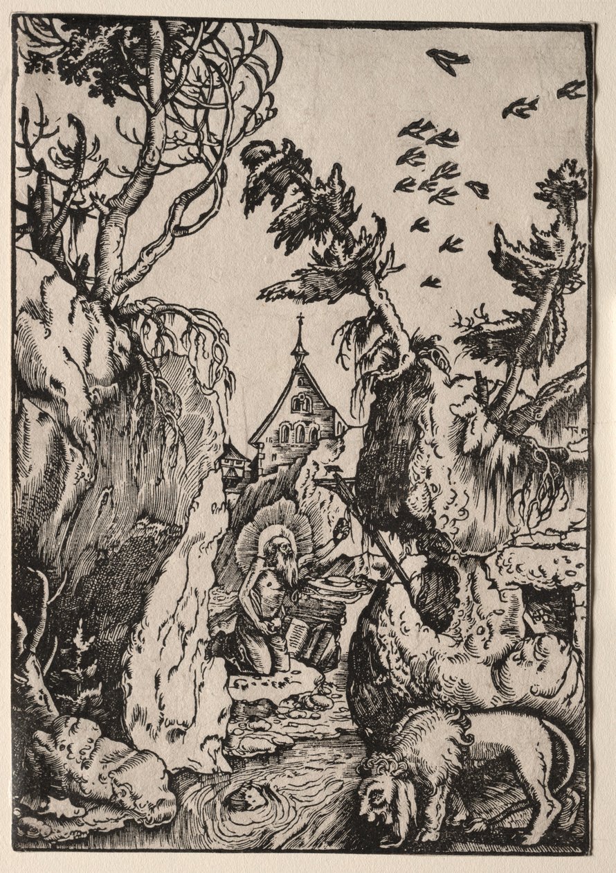 Sint-Hieronymus in de Wildernis door Hans Baldung
