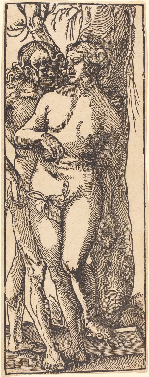 Adam en Eva, 1519 door Hans Baldung Grien
