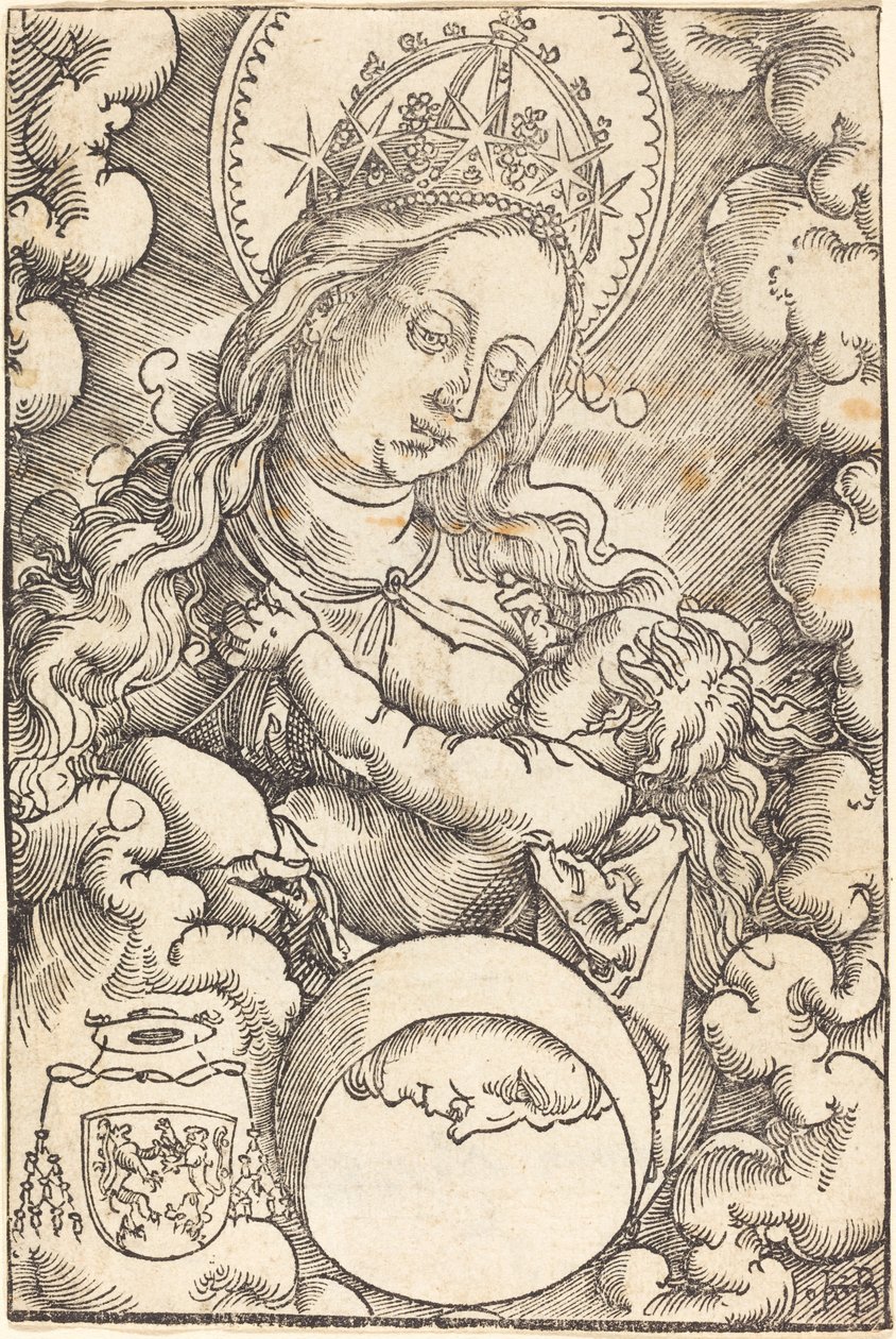 Maagd en Kind in de Wolken door Hans Baldung Grien