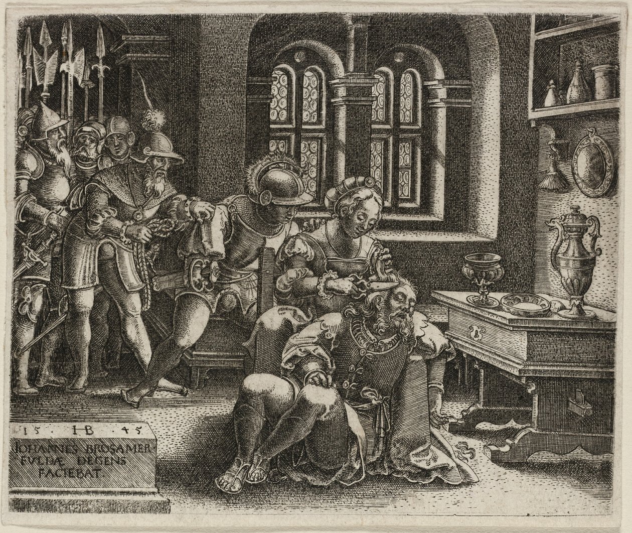 Samson en Delila door Hans Brosamer