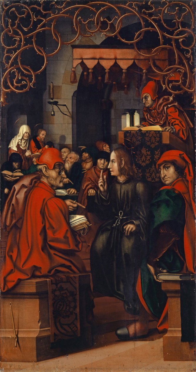 Christus onder de dokters, 1512 door Hans Fries