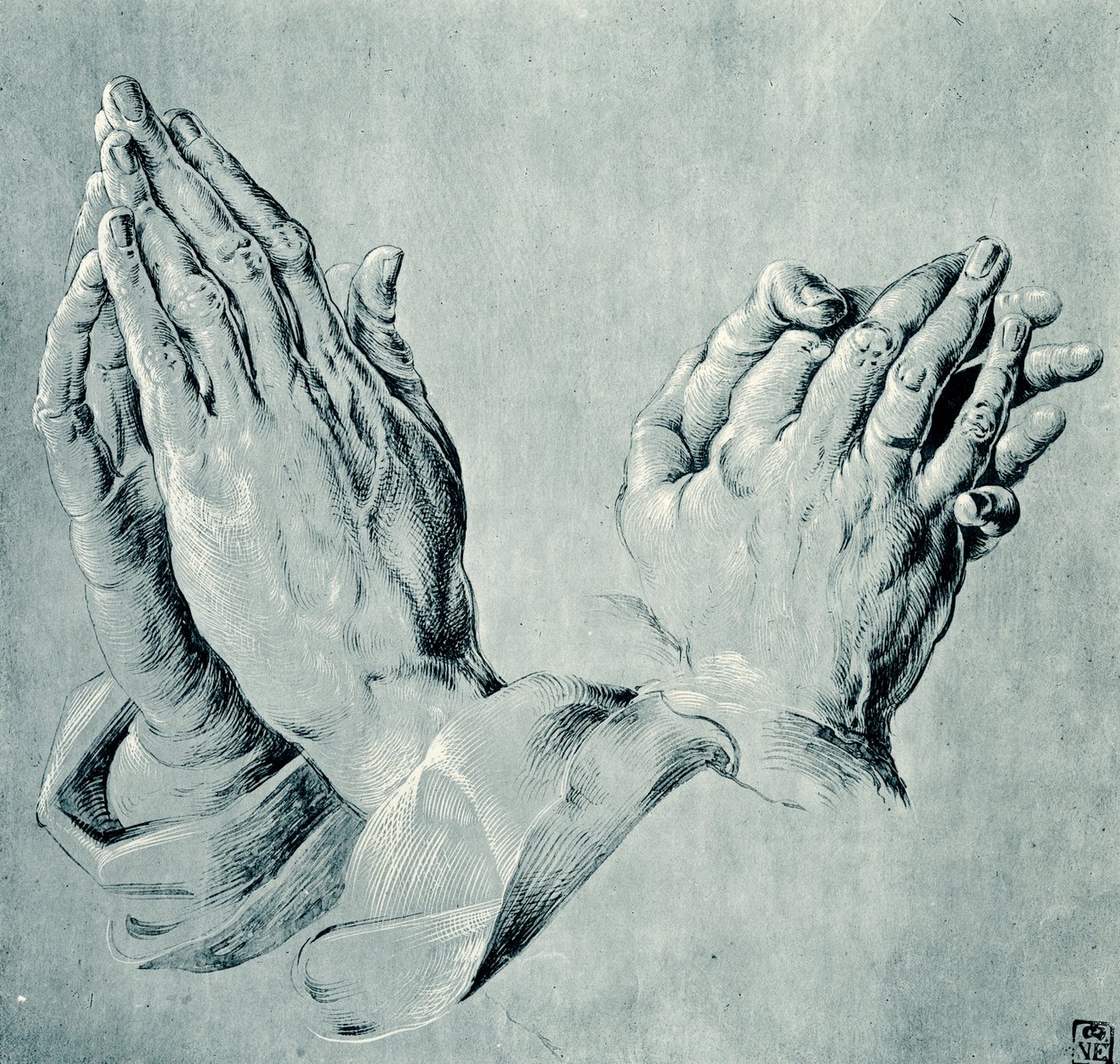 Studies van handen na Dürer door Hans Hoffmann