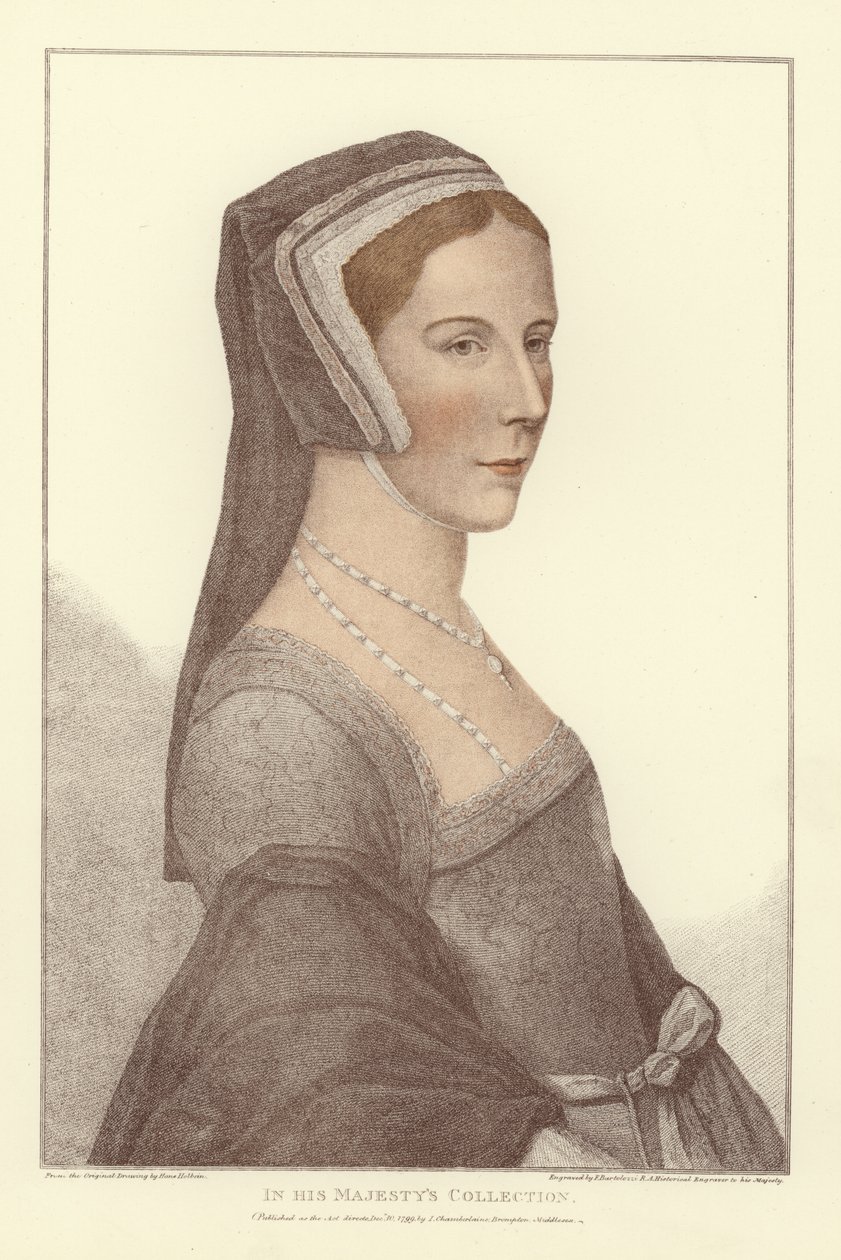 Anonieme vrouw (aquatint) door Hans Holbein der Jüngere