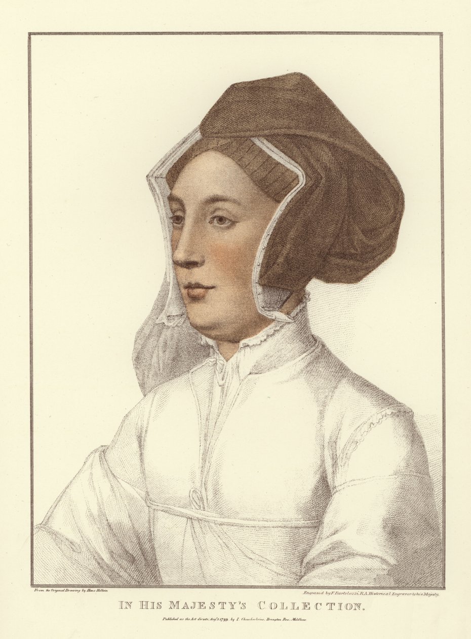 Anonieme vrouw (aquatint) door Hans Holbein der Jüngere