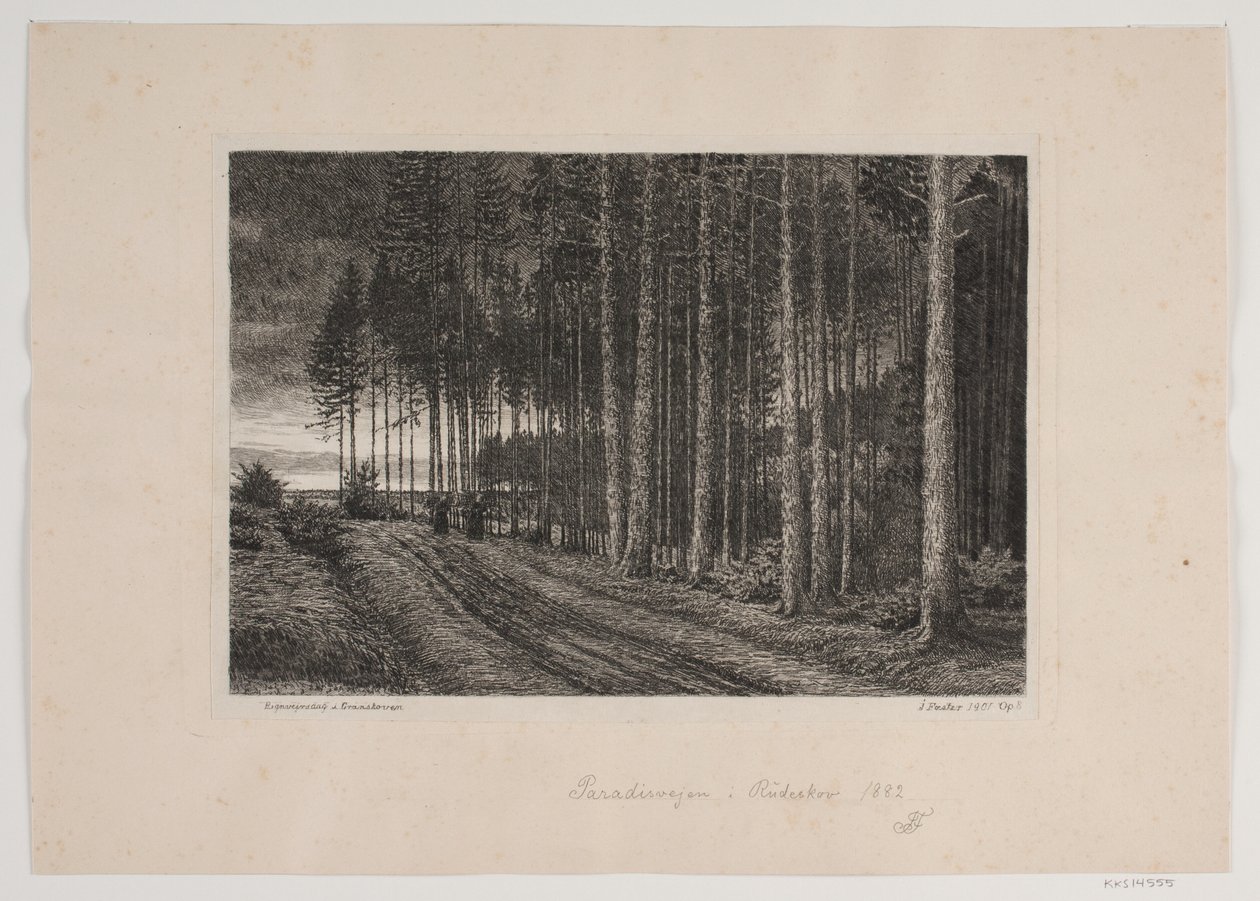 Regenachtige Dag in het Dennenbos door Hans Julius Fæster