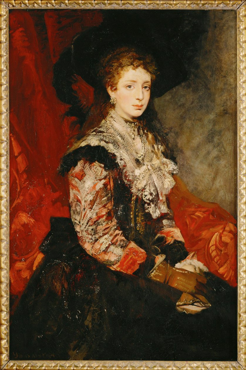 Clothilde Beer ... (schilderij op doek) door Hans Makart