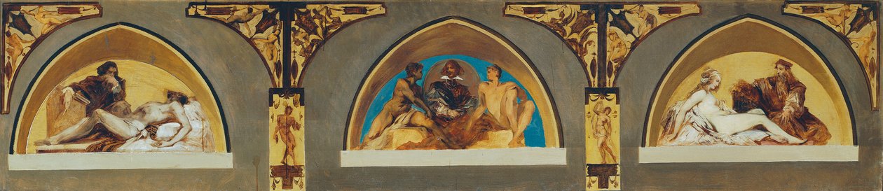 Murillo, Velázquez, Leonardo da Vinci door Hans Makart