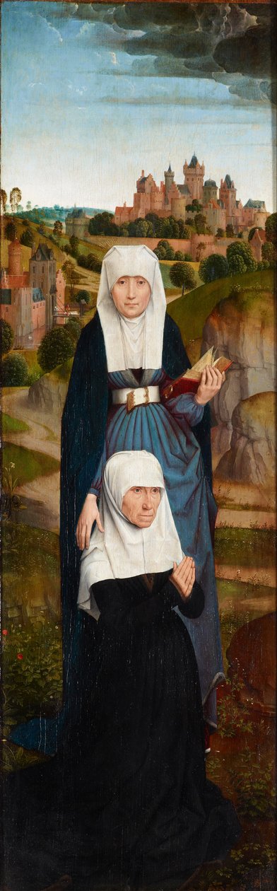 Biddende donor met heiligen door Hans Memling