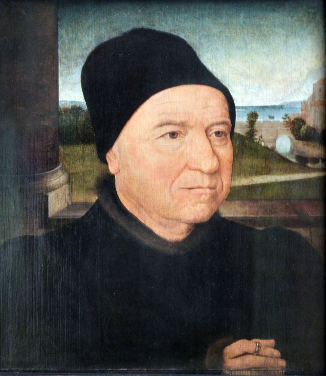 Portret van een oude man door Hans Memling