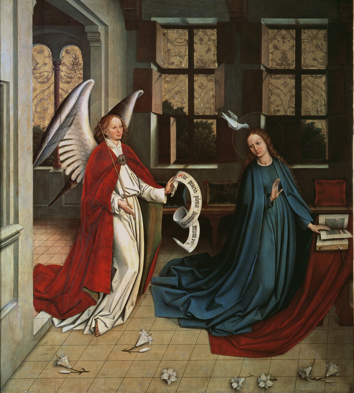 De annunciatie, 1458 door Hans Multscher