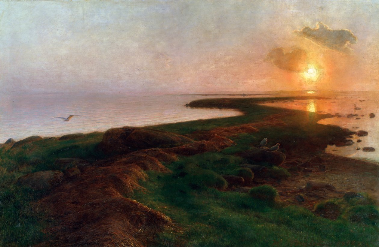 Zonsondergang in een lagune door Hans Ole Brasen
