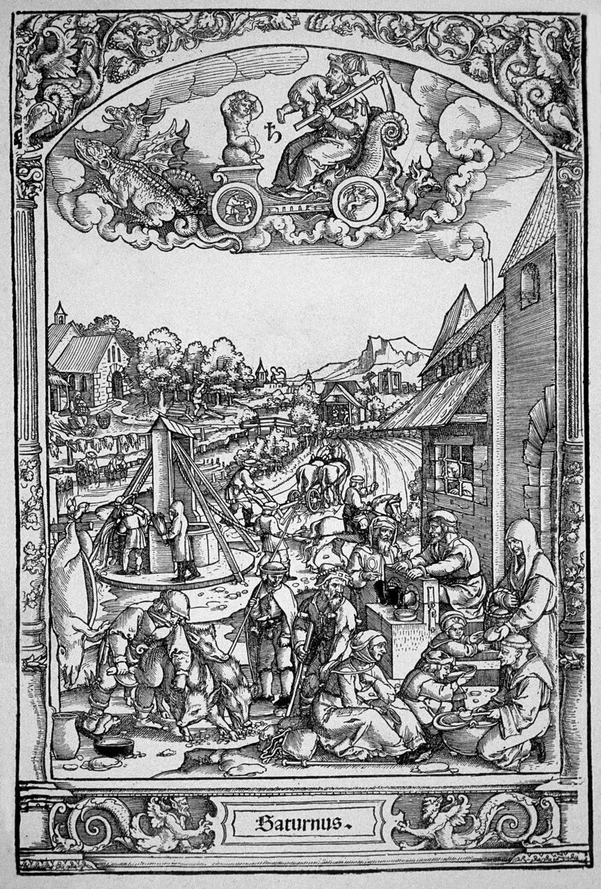 Saturnus door Hans Sebald (School of) Beham
