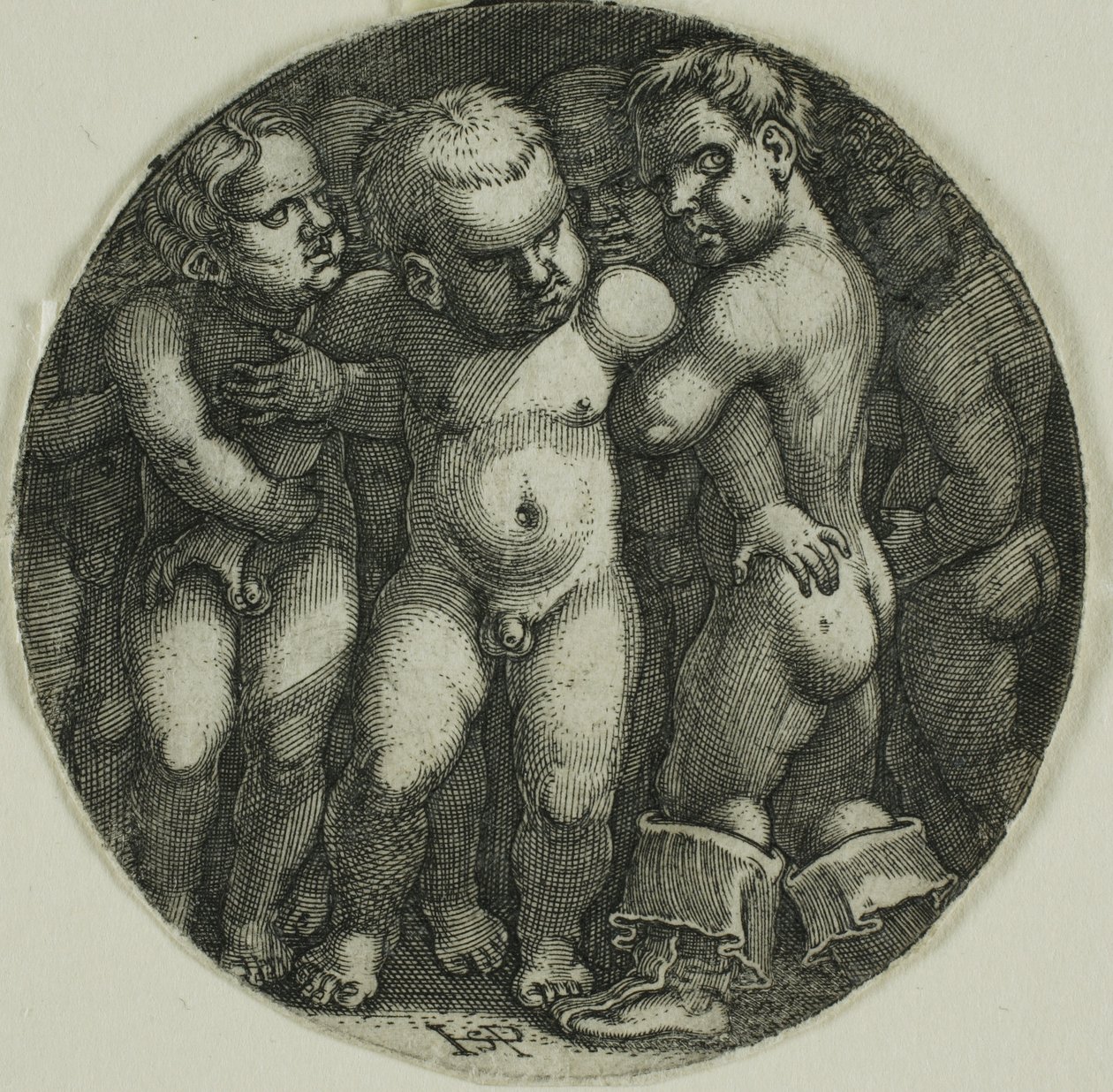 Acht jongens door Hans Sebald Beham