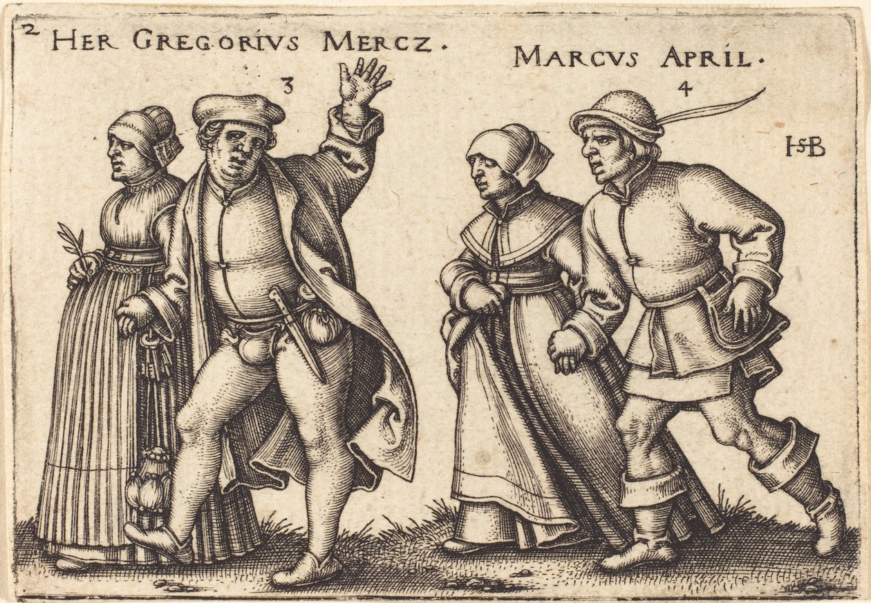 Maart en april door Hans Sebald Beham