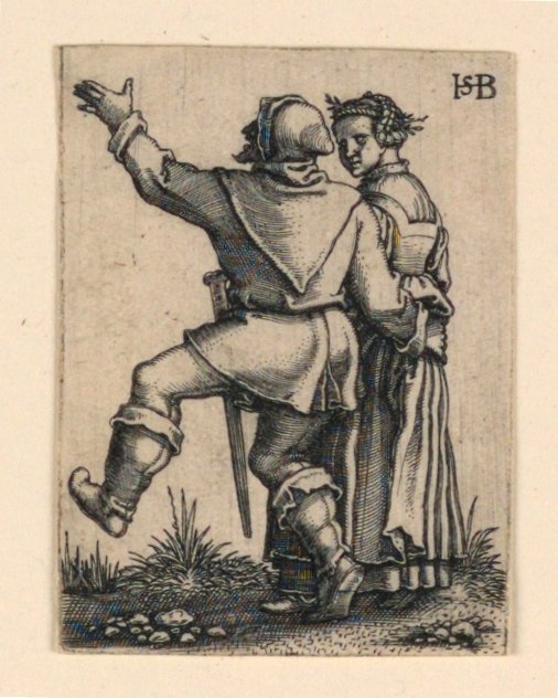 De Bruiloftsstoet: Dansend Koppel naar Links door Hans Sebald Beham