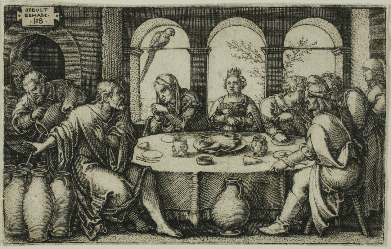 De bruiloft in Kana door Hans Sebald Beham