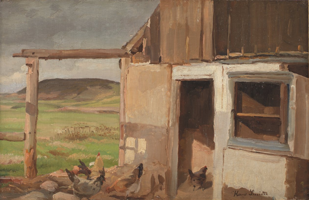 Huis met kippenhok door Hans Smidth