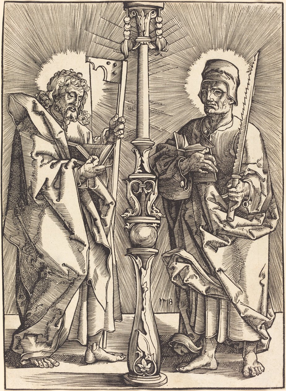Sint Jacobus de Mindere en Sint Simon door Hans Vischer