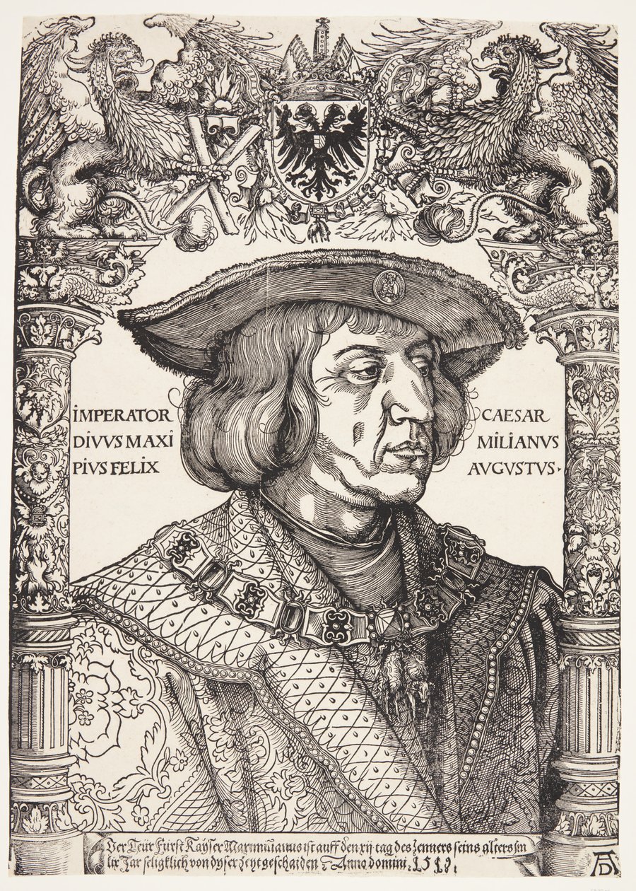 Keizer Maximiliaan I door Hans Weiditz II