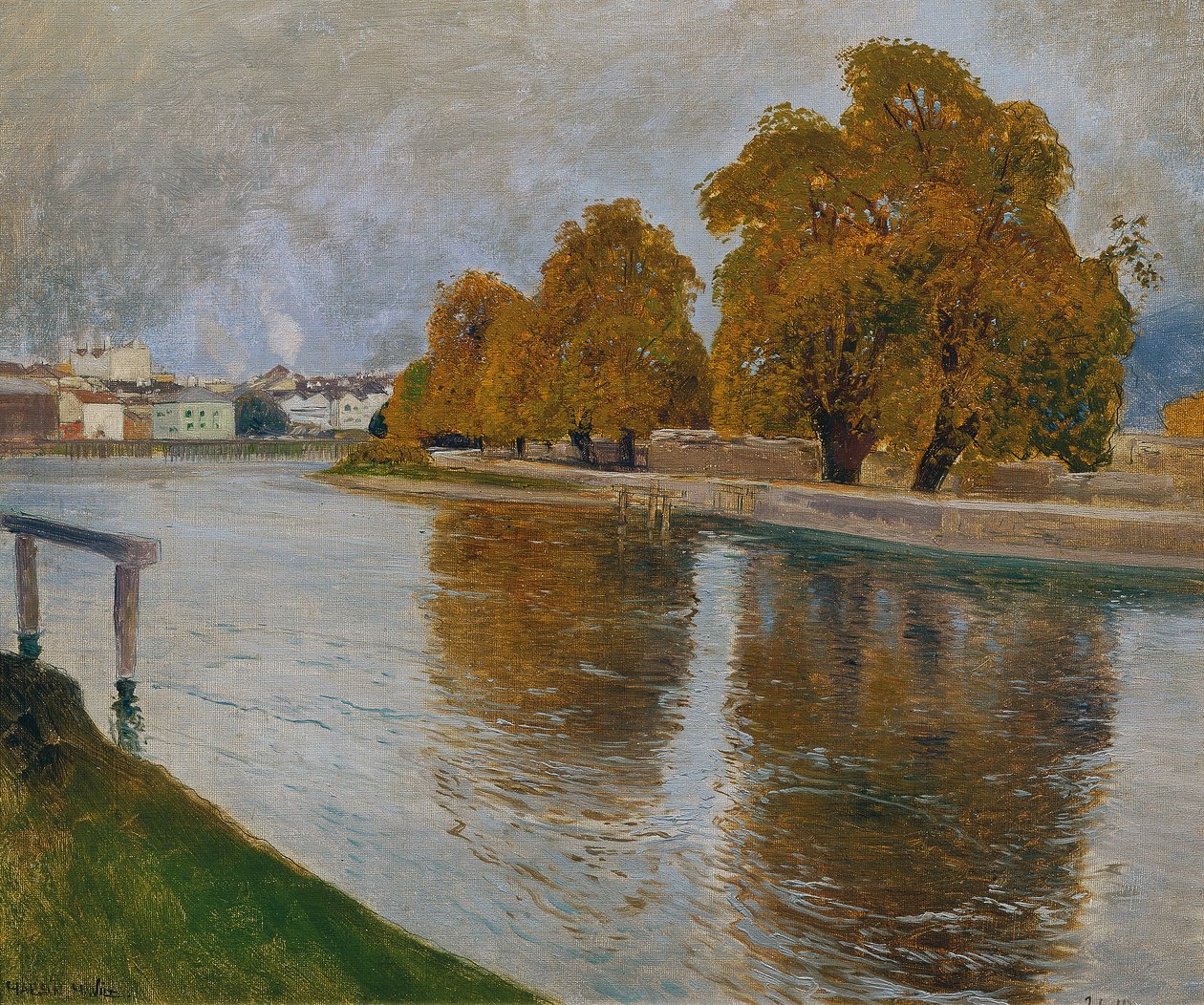 De Salzach bij Hallein door Hans Wilt