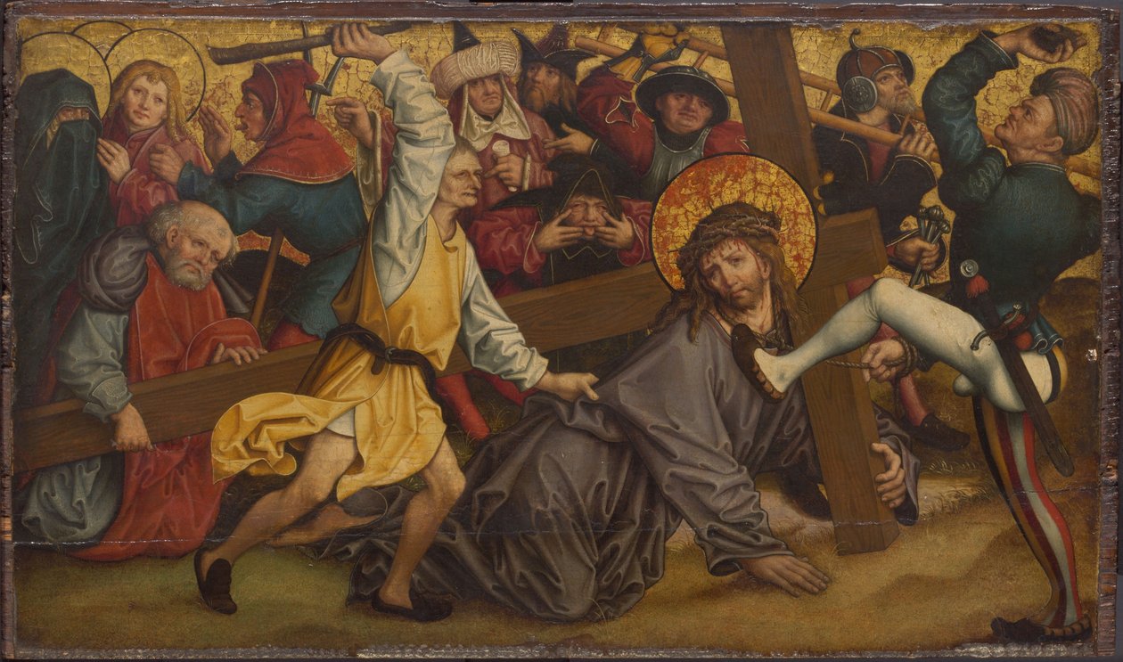 Christus draagt het kruis door Hans or Johan Maler