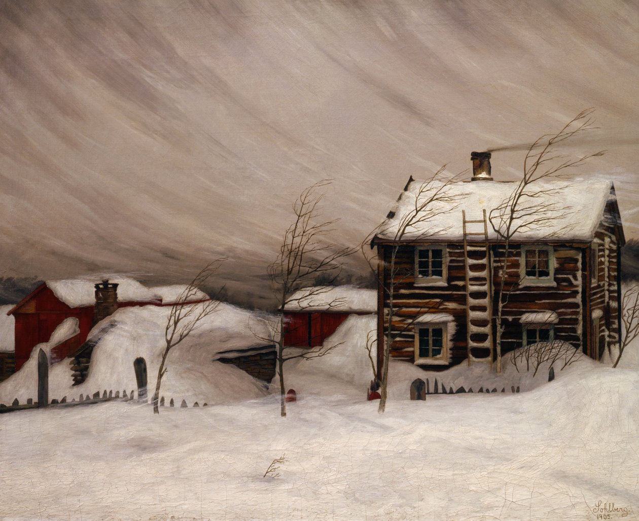 Sneeuwstorm door Harald Oscar Sohlberg