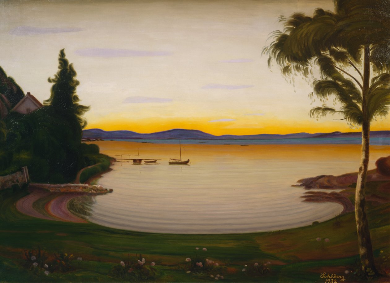 Rustige avond, Nærsnes door Harald Oscar Sohlberg