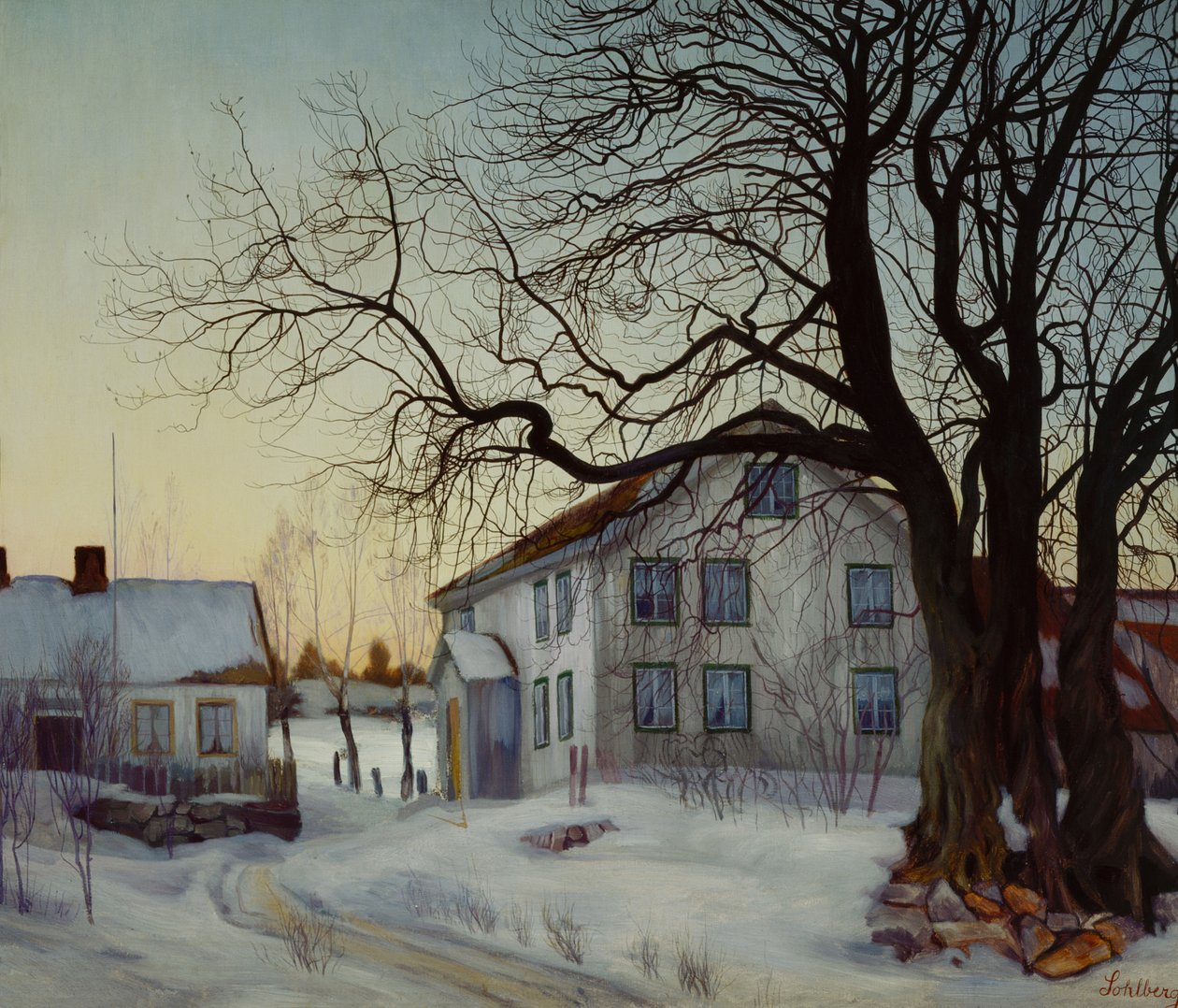 Winteravond door Harald Oscar Sohlberg