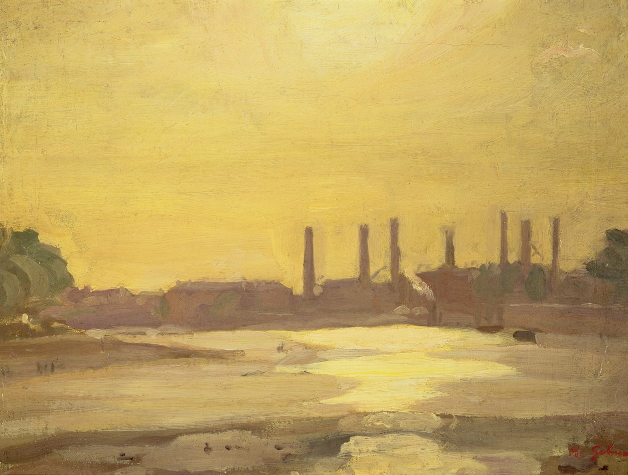 De Theems bij Chelsea door Harold Gilman