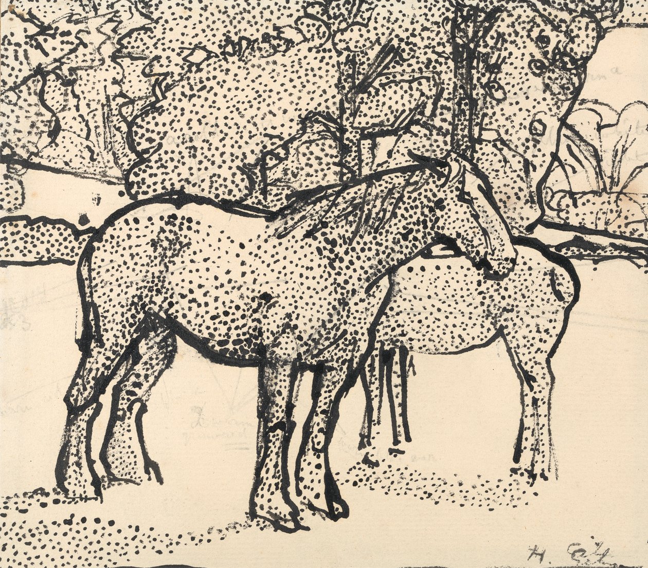 Twee paarden door Harold Gilman