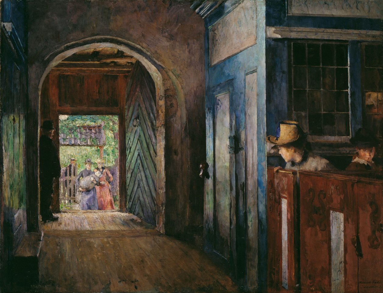 Doop in de Tanum-kerk, 1892 door Harriet Backer