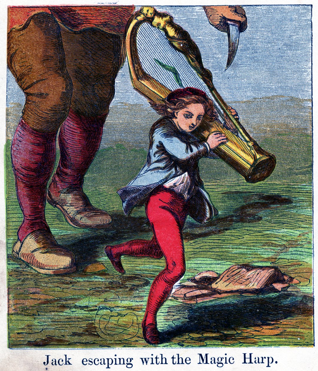 Jack ontsnapt met de magische harp, 1867 door Harrison William Weir