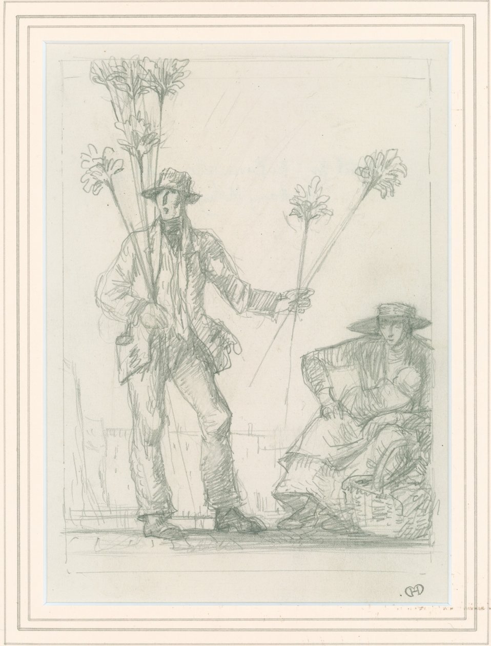 Schets voor de bezemverkoper, 1923 door Harry Morley