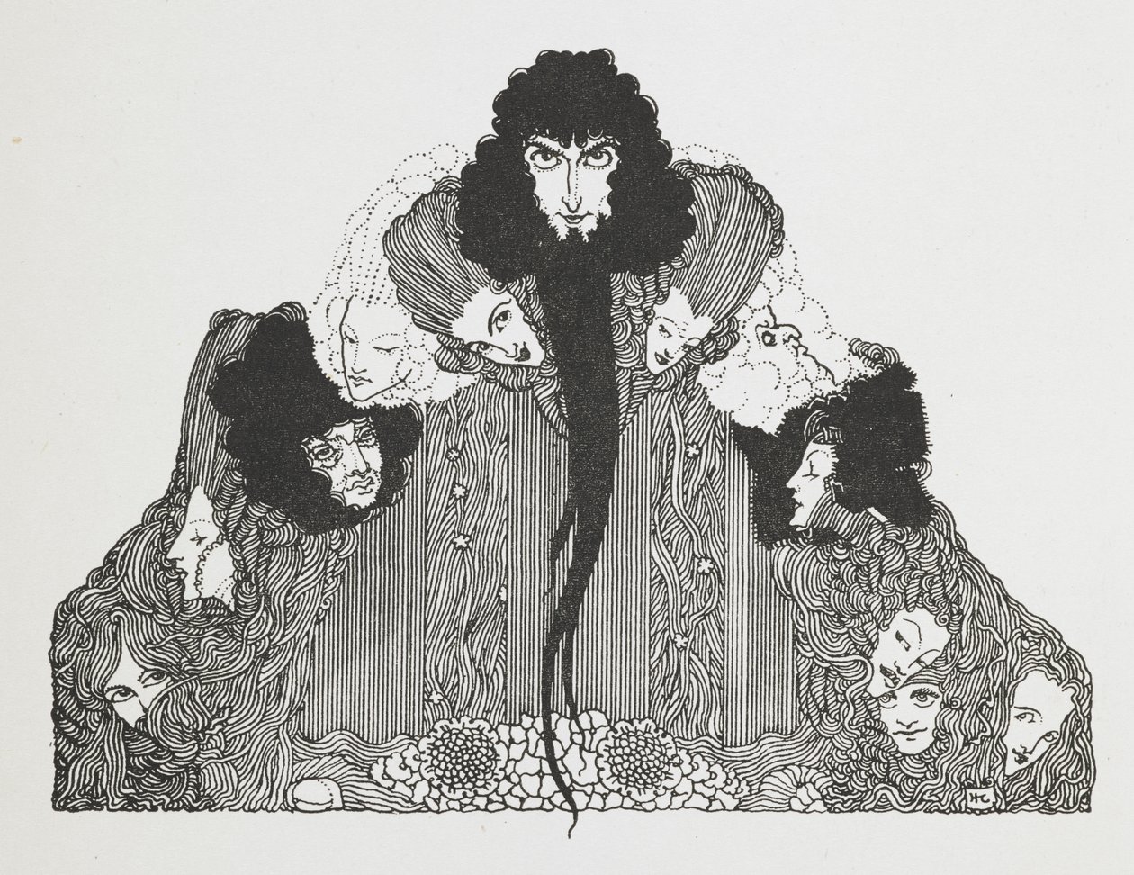Illustratie van Blauwbaard. door Harry Clarke