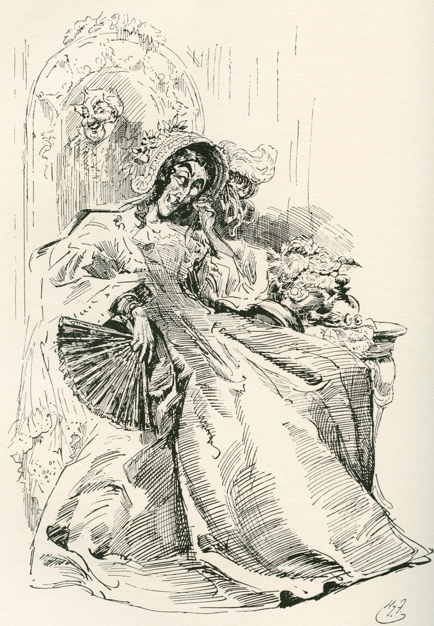 Mevrouw Skewton (gravure) door Harry Furniss