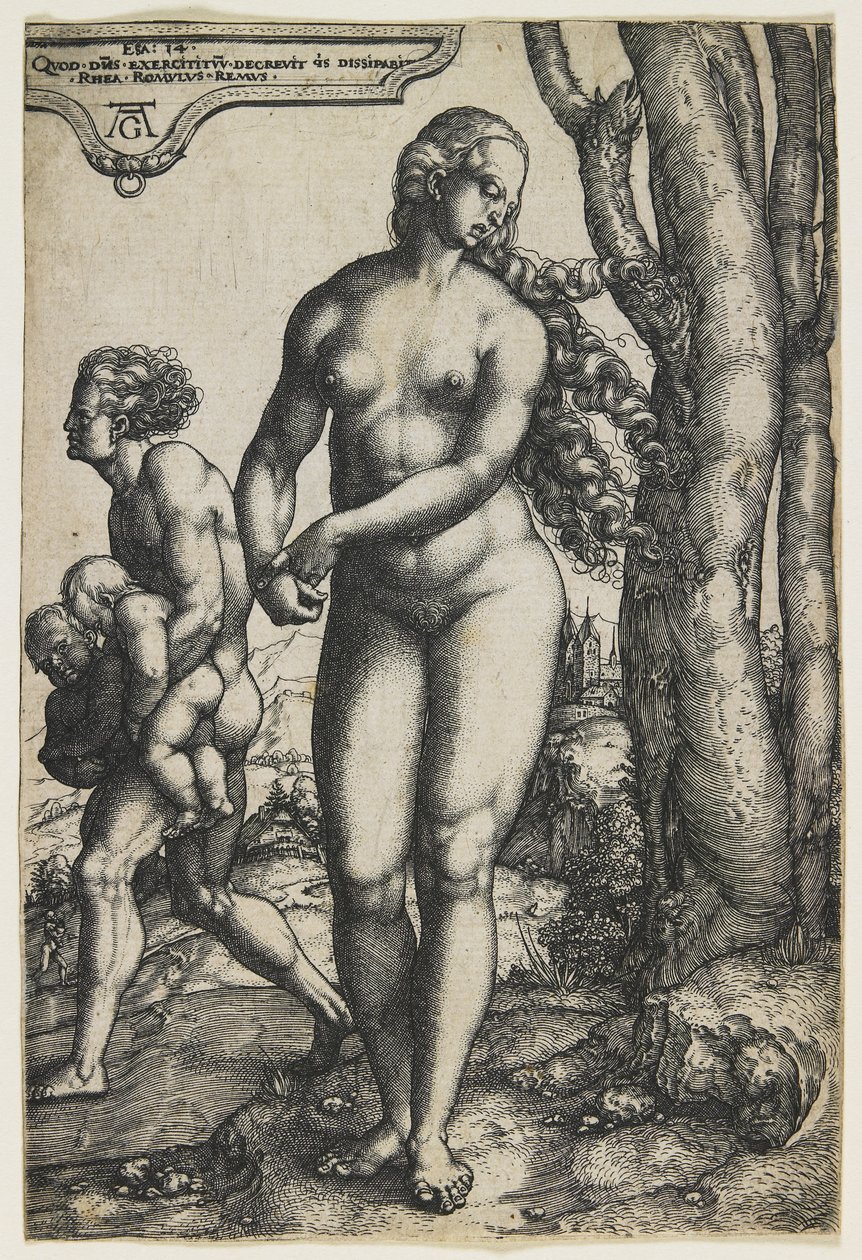 Rhea Sylvia (Romulus en Remus), c. 1530 door Heinrich Aldegrever