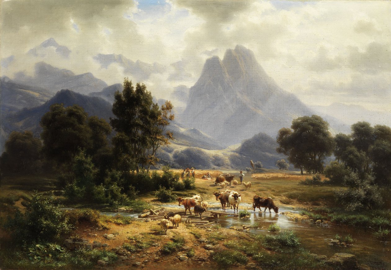 Berglandschap door Heinrich Hofer
