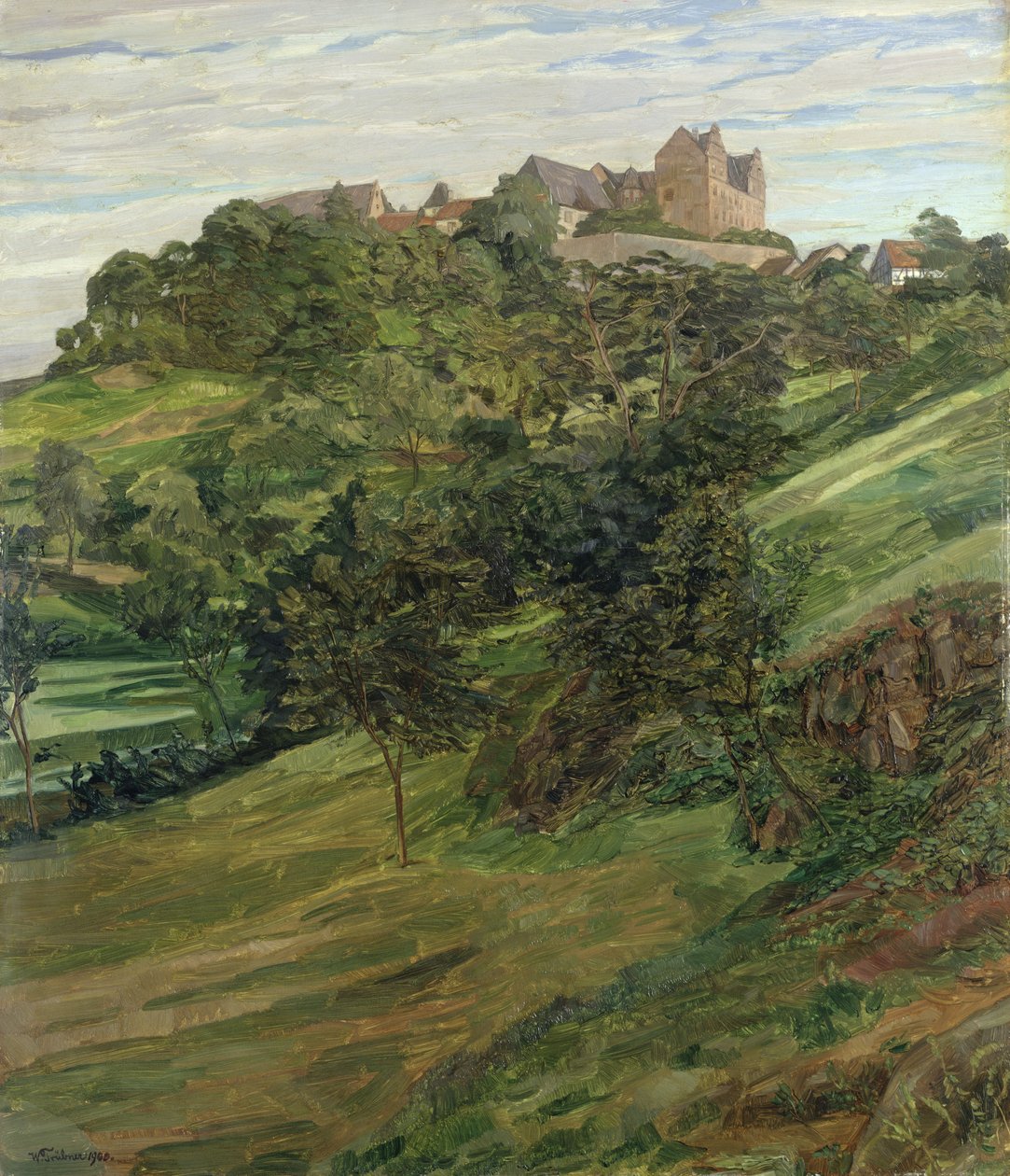 Kasteel Lichtenberg in Odenwald, 1900 door Heinrich Wilhelm Truebner