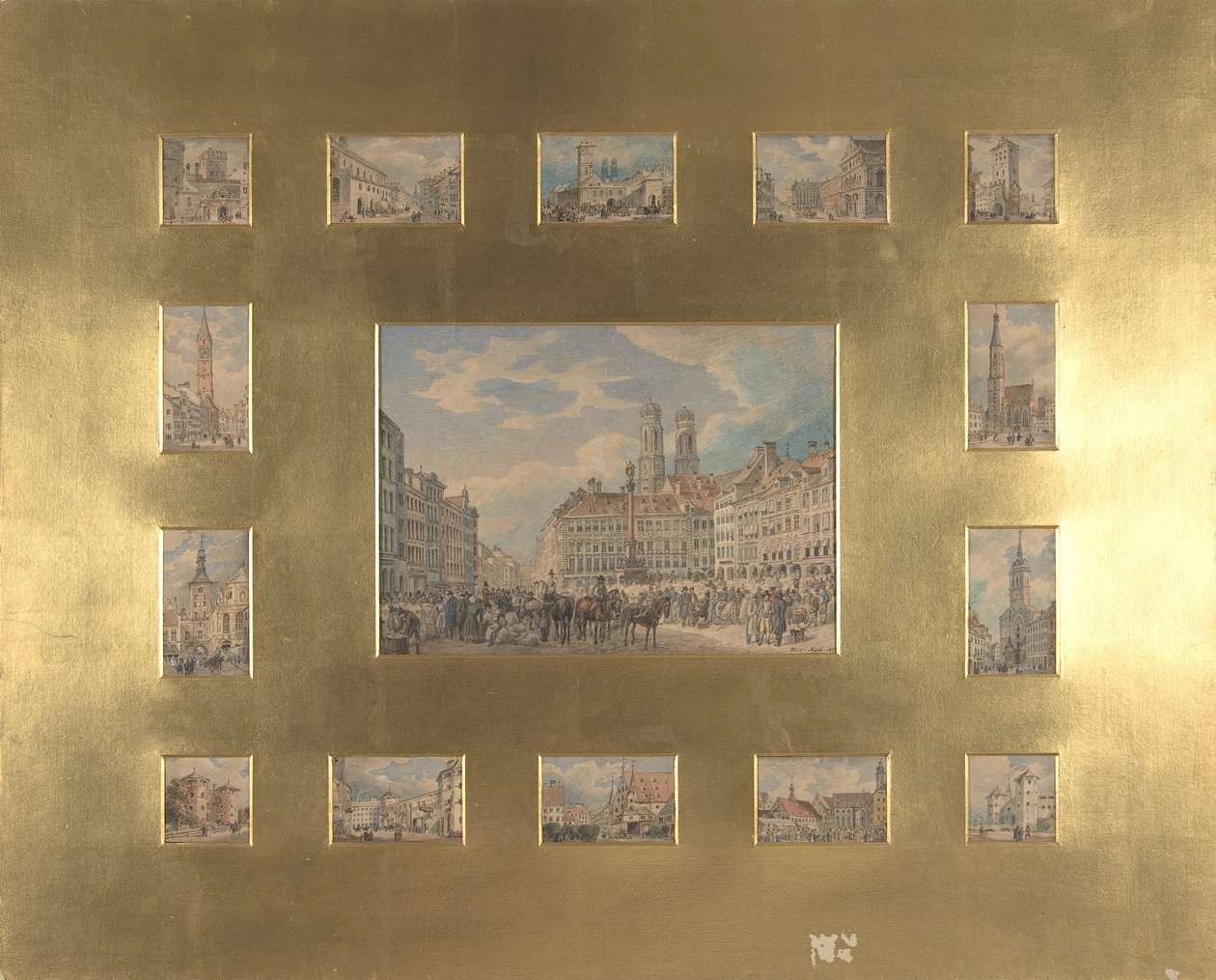 Vijftien architectonische onderwerpen: Zichten op München door Heinrich Adam