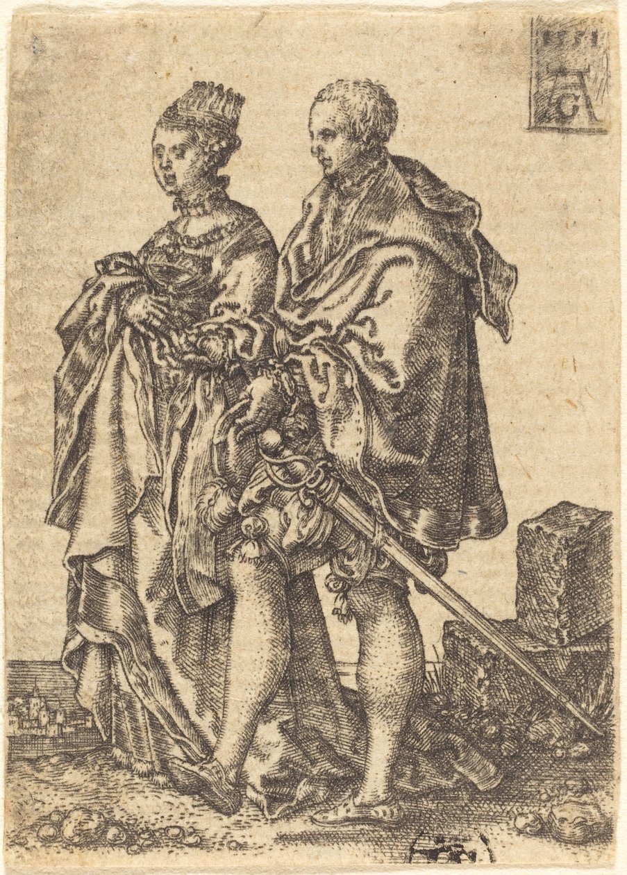 Dansend paar door Heinrich Aldegrever