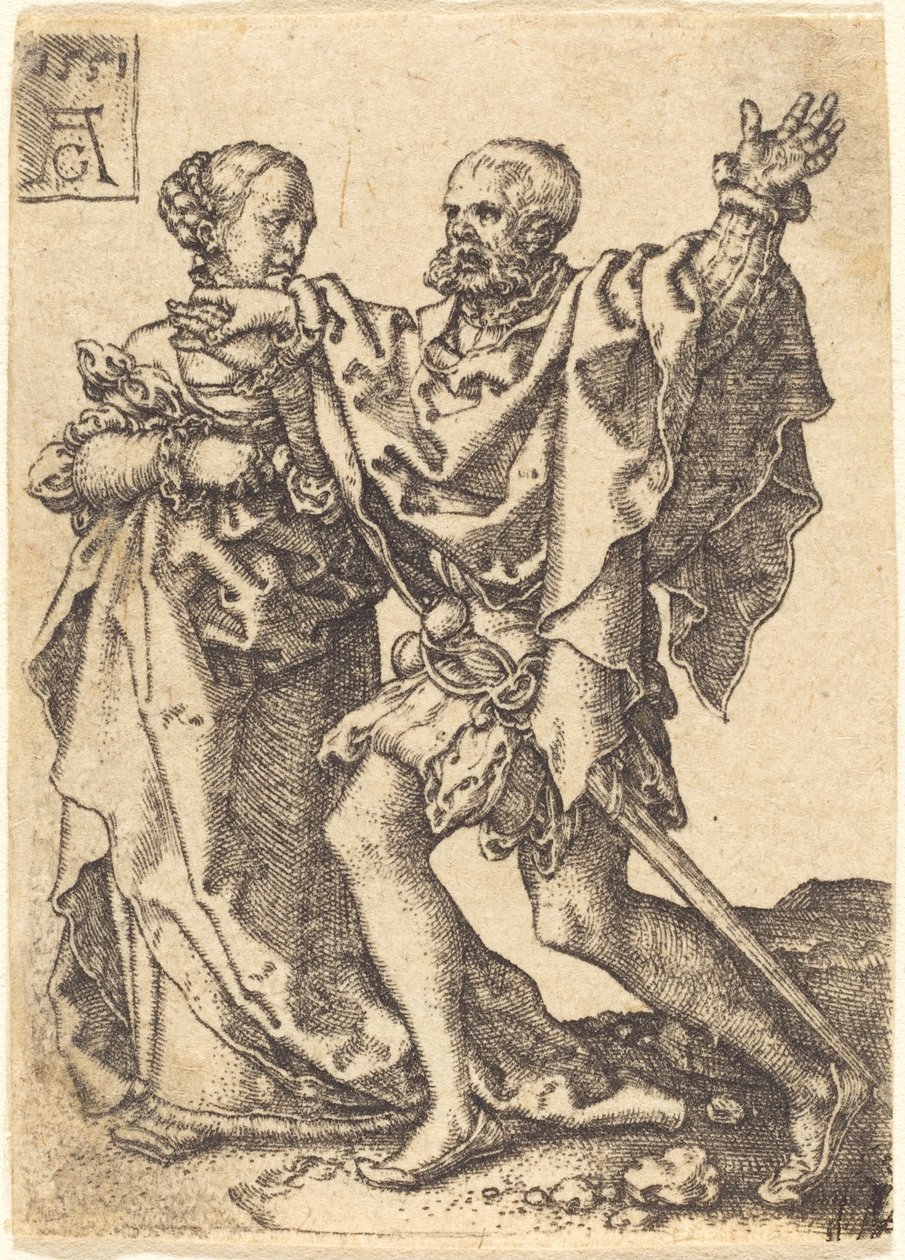 Dansend paar door Heinrich Aldegrever